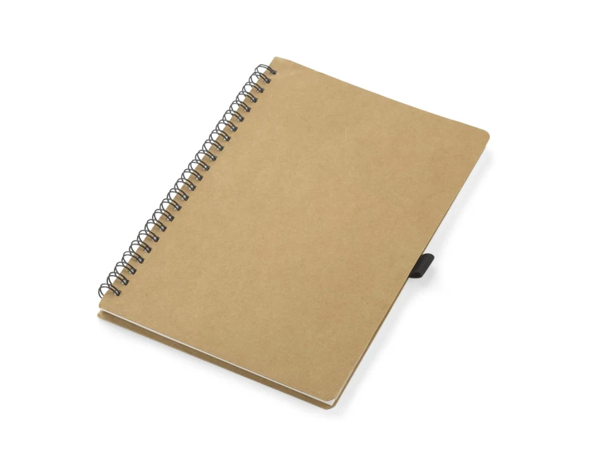 Brązowy notes A5 z papieru kamiennego z logo – eko