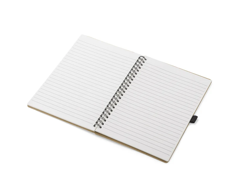 Brązowy notes A5 z papieru kamiennego z logo – eko