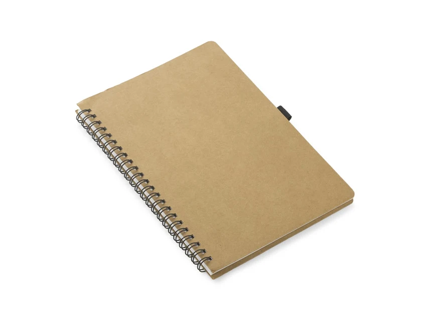 Brązowy notes A5 z papieru kamiennego z logo – eko