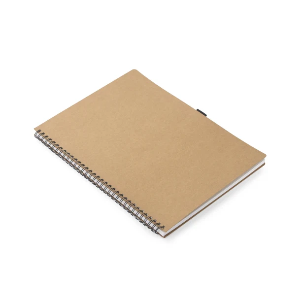 Brązowy notes A4 z papieru kamiennego z logo firmy