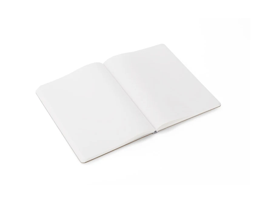 Notes bambusowy A5 z papieru kamiennego z logo – brązowy