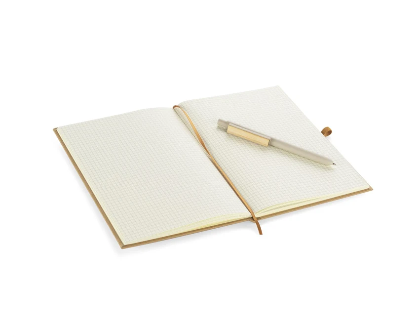 RITTO A5 brązowy notes eko z bambusowym długopisem i logo