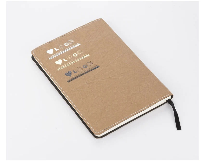 Eko notes ELIN A5 naturalny beżowy z logo, 80 kartek