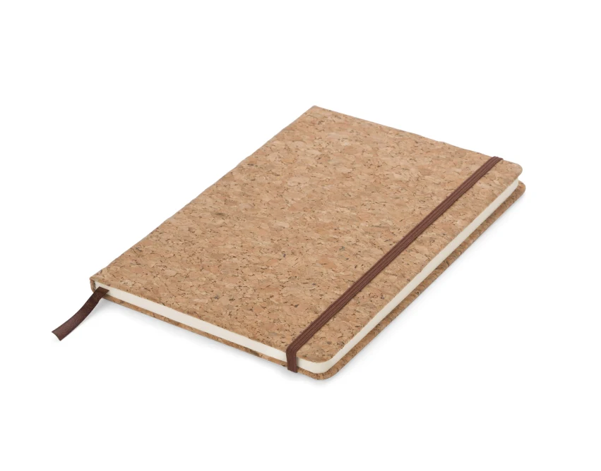 Notes korkowy CORA A5 z logo – naturalny, 70 kartek