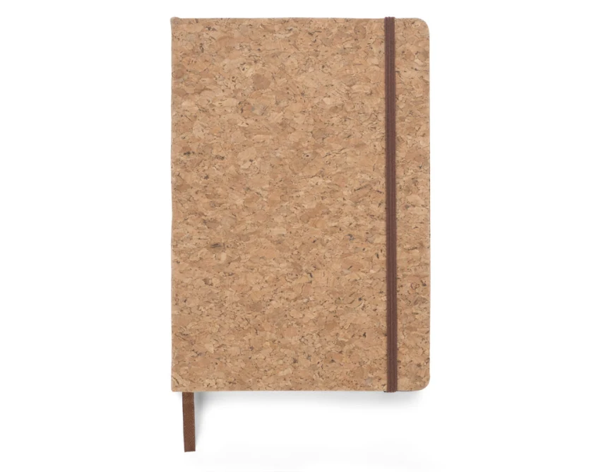 Notes korkowy CORA A5 z logo – naturalny, 70 kartek