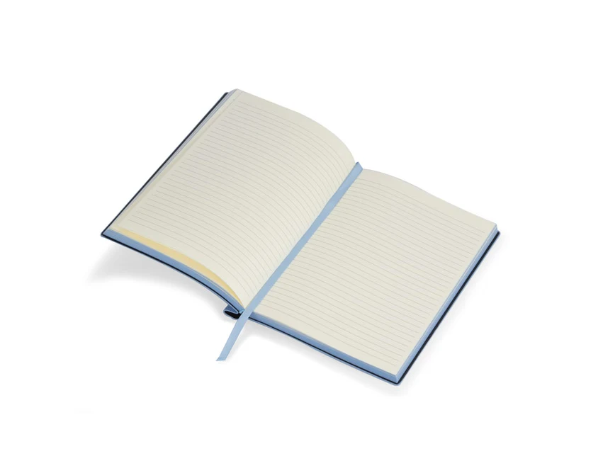 Błękitny notes Bellis A5 z miękką okładką PU i logo