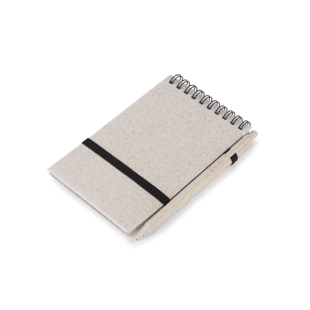 Notes ekologiczny A6 naturalny z długopisem i logo TRESA