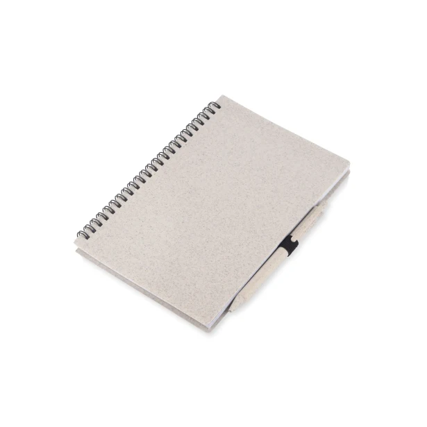 Notes ekologiczny A5 naturalny ze słomy pszenicznej z logo