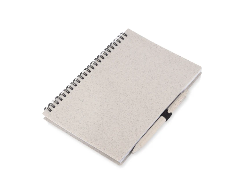 Notes ekologiczny A5 naturalny ze słomy pszenicznej z logo