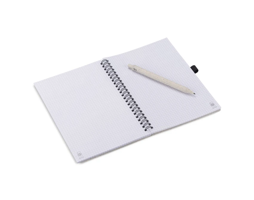 Notes ekologiczny A5 naturalny ze słomy pszenicznej z logo