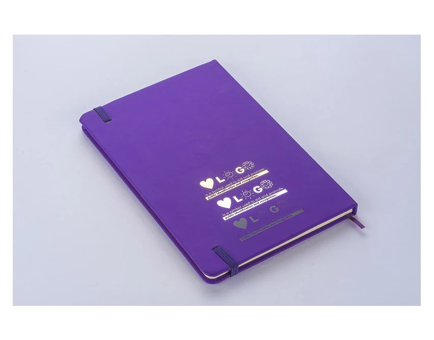 Notes VITAL A5 fioletowy z ekoskóry z logo firmy