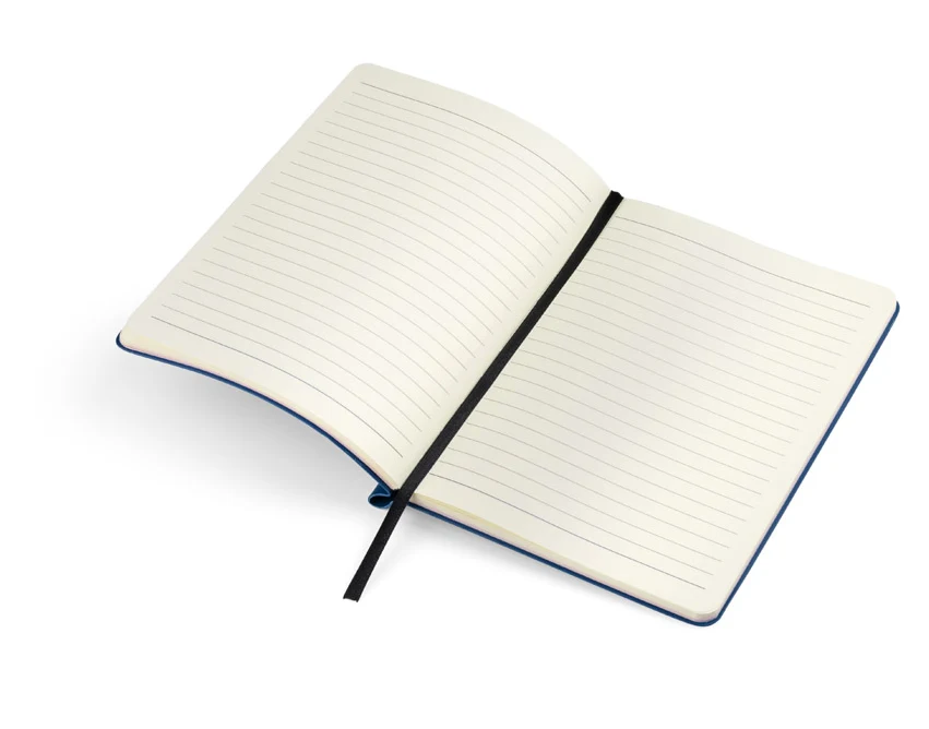 Notes A5 niebieski z logo – miękka okładka ekoskóra PU