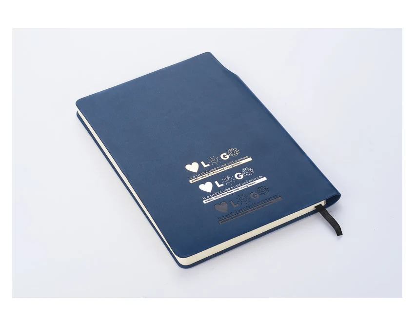 Notes A5 niebieski z logo – miękka okładka ekoskóra PU