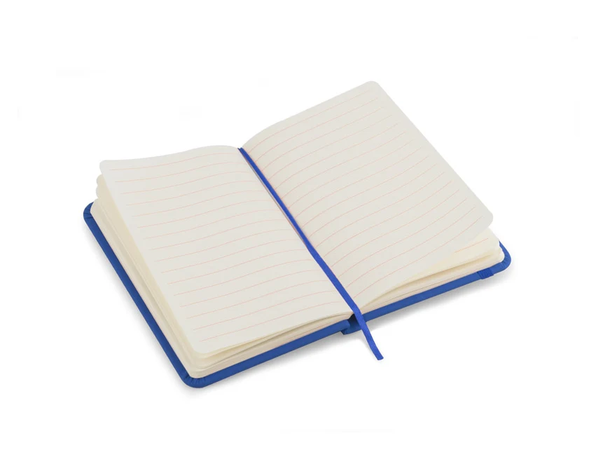 Notes VITAL A6 niebieski z ekoskóry z gumką i logo