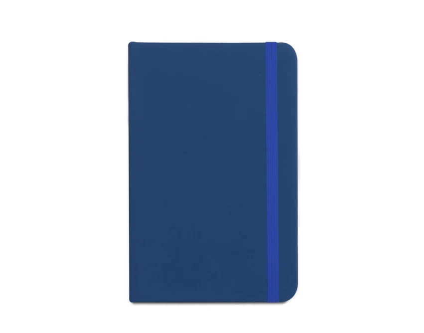 Notes VITAL A6 niebieski z ekoskóry z gumką i logo