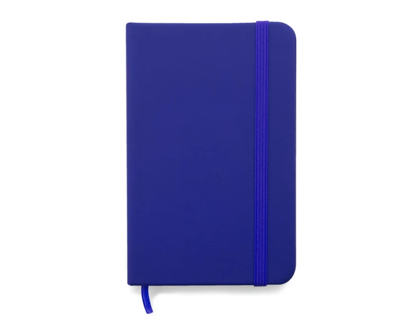 Notes VITAL A6 niebieski z ekoskóry z gumką i logo
