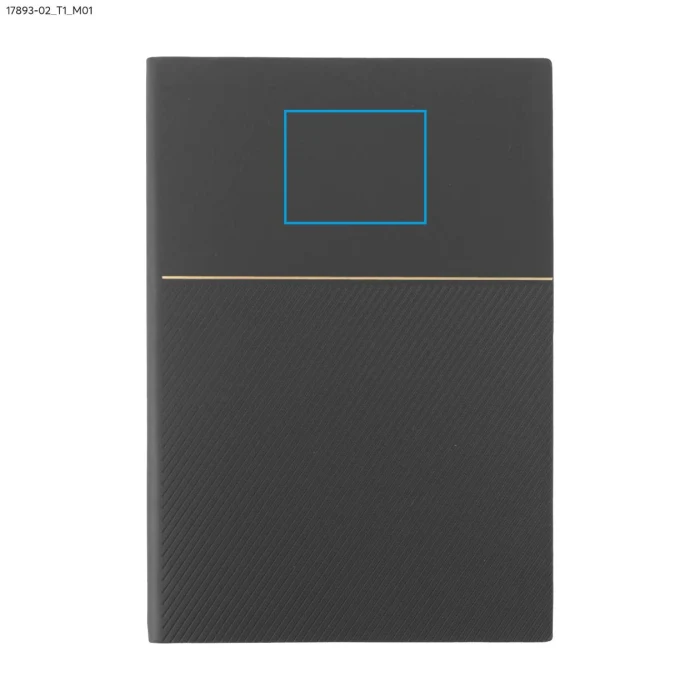 Schemat znakowania dla Tłoczenie - T1 na gadżecie: Czarny notes A5 z papieru kamiennego ze złoceniem