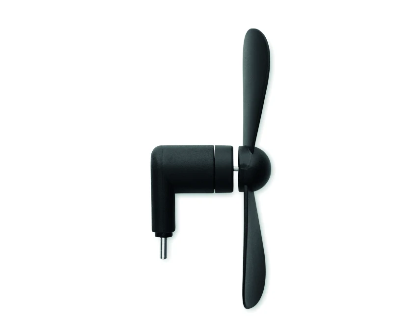 Czarny mini wentylator USB-C z logo firmy – Phan