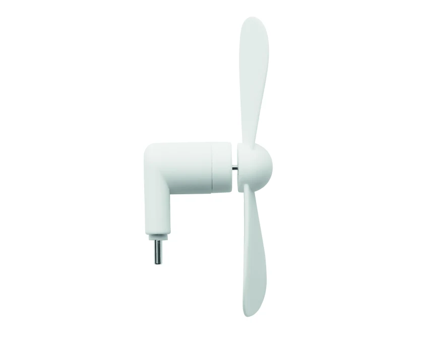 Biały mini wentylator USB-C z logo – gadżet reklamowy