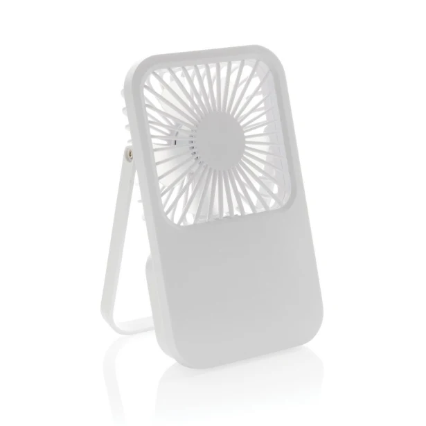 Biały ekologiczny mini wiatraczek USB z logo firmy