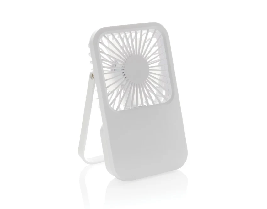 Biały ekologiczny mini wiatraczek USB z logo firmy