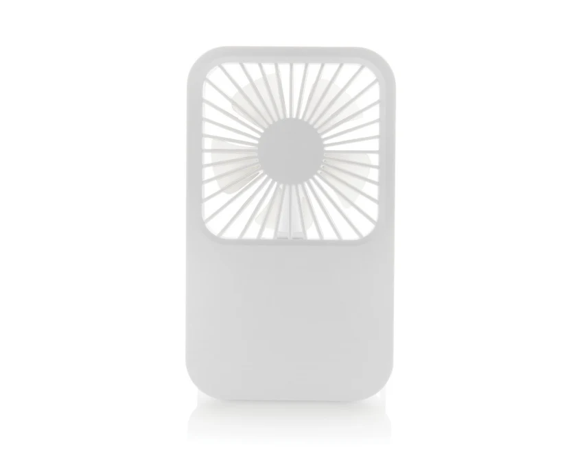 Biały ekologiczny mini wiatraczek USB z logo firmy