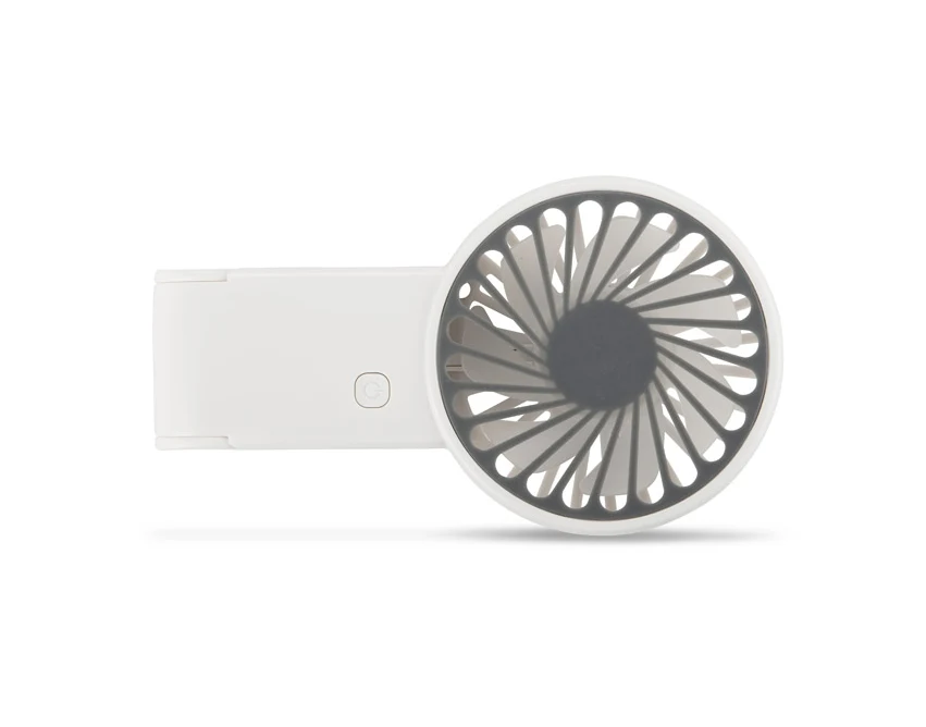 Breezi biały wentylator USB-C z logo, 3 tryby, akumulator