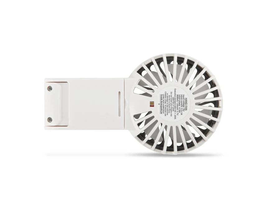 Breezi biały wentylator USB-C z logo, 3 tryby, akumulator