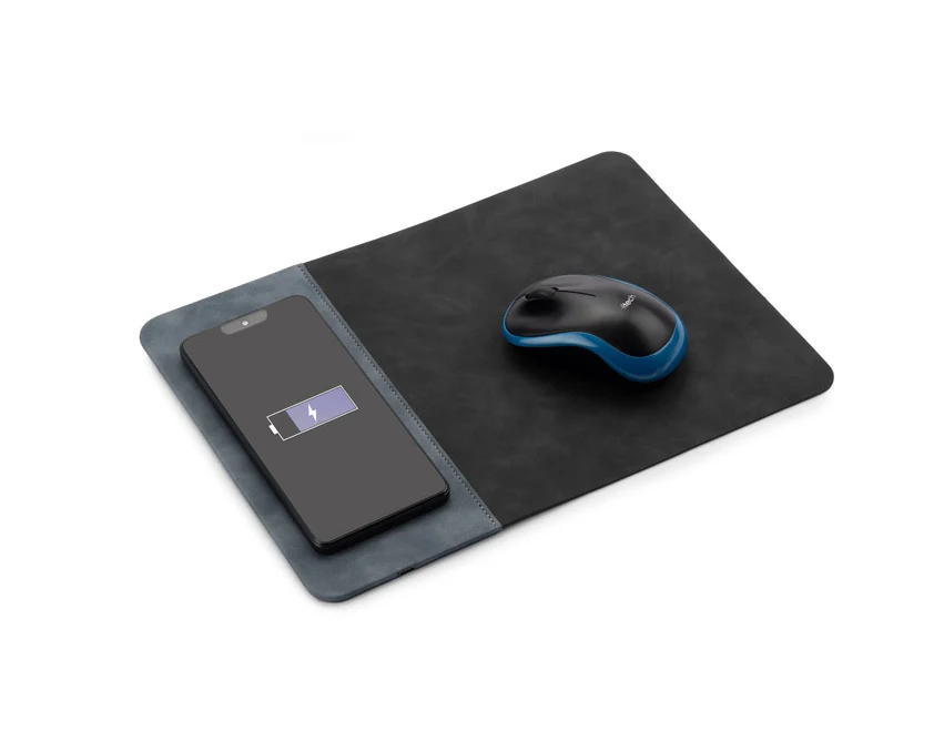 Granatowa podkładka pod mysz ENERGO 15W z ładowarką