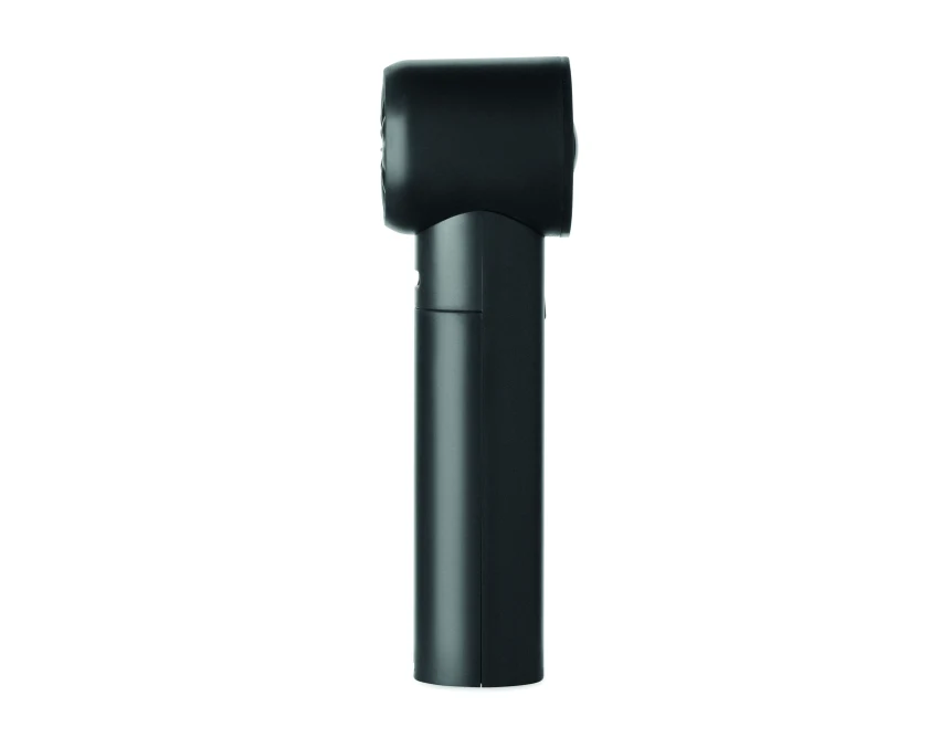 Czarny mini wentylator USB Glaci z logo – 2600 mAh, ABS