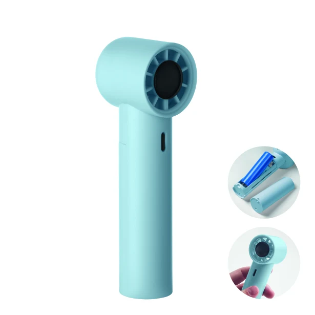 Mini wentylator USB Glaci baby blue z logo firmy 2600mAh