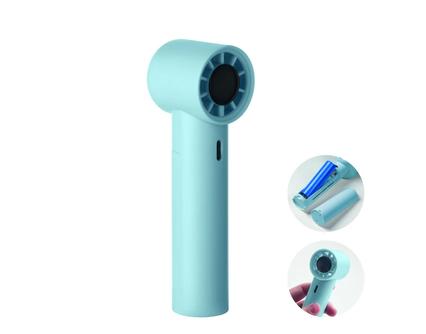 Mini wentylator USB Glaci baby blue z logo firmy 2600mAh