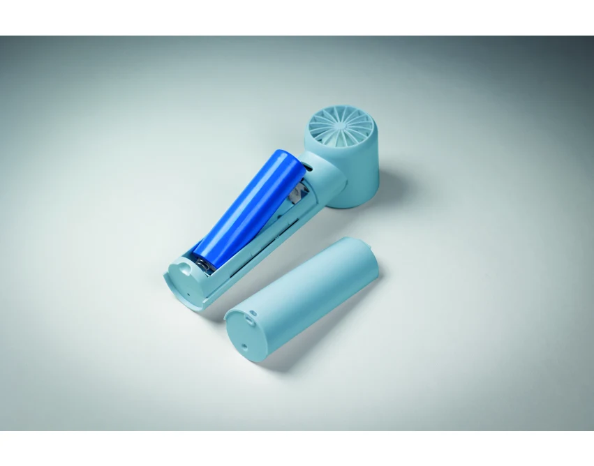 Mini wentylator USB Glaci baby blue z logo firmy 2600mAh