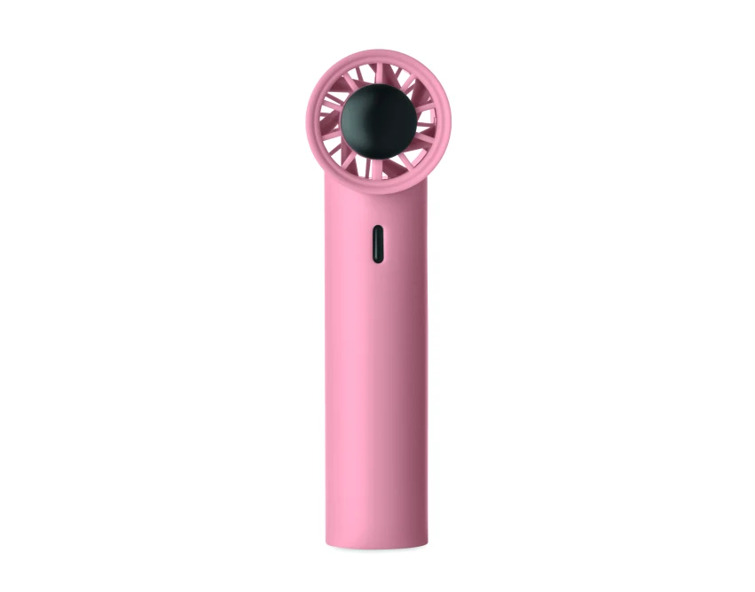 Różowy mini wentylator Glaci 2600 mAh z logo USB