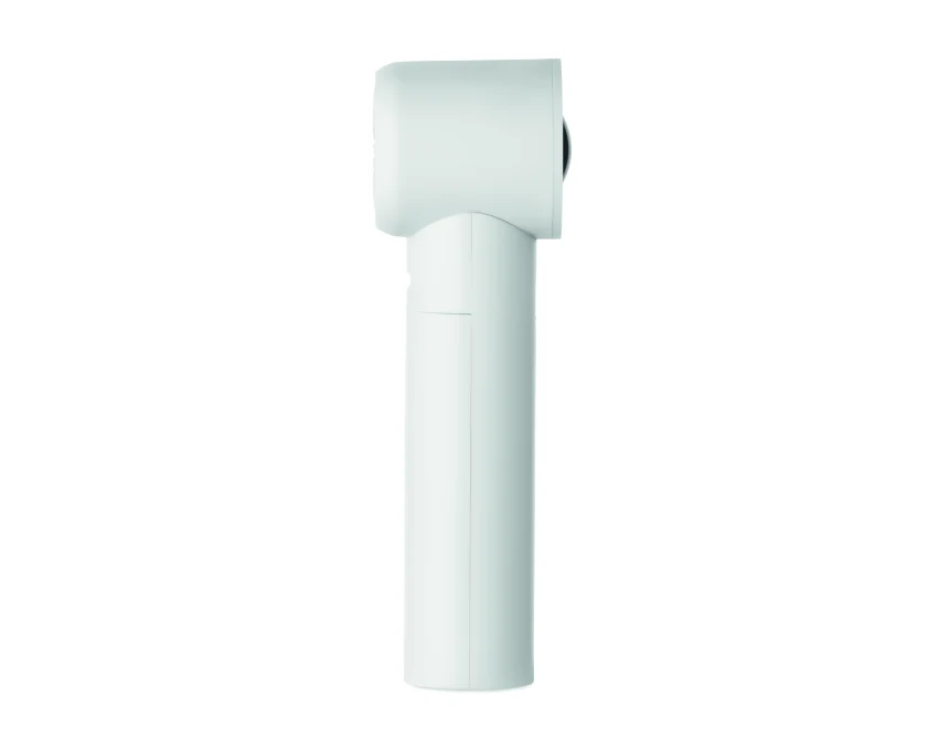 Biały mini wentylator USB z logo, 2600 mAh, 5 biegów