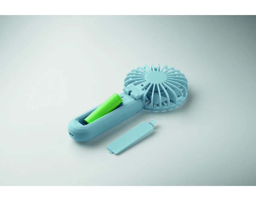 Składany wentylator Ibera Baby Blue z logo firmy – ABS 500mAh