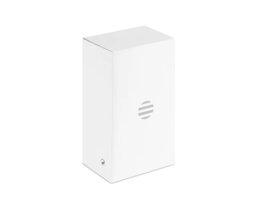Biały wentylator biurkowy Viento z LED i ładowarką Qi 10W