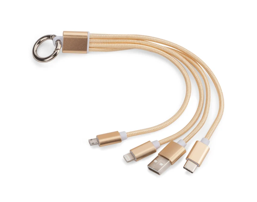 TAUS złoty kabel USB 3 w 1 z logo – 220 mm