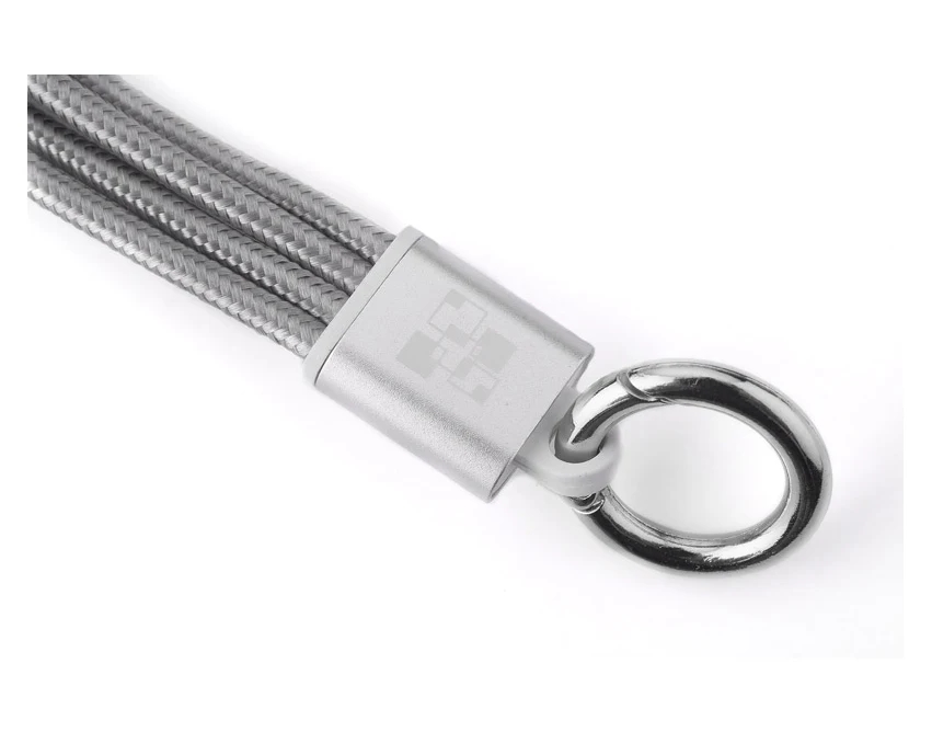 TAUS kabel USB z logo 3 w 1, srebrny 220 mm
