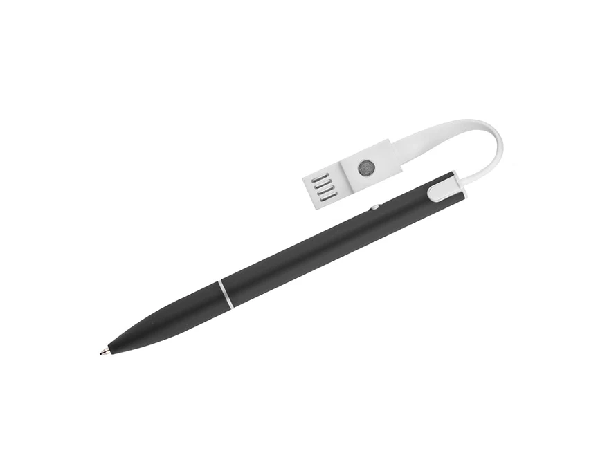 Długopis CHARGE metalowy czarny z kablem USB