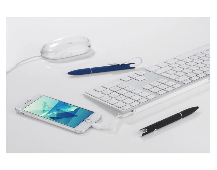 Długopis CHARGE metalowy czarny z kablem USB