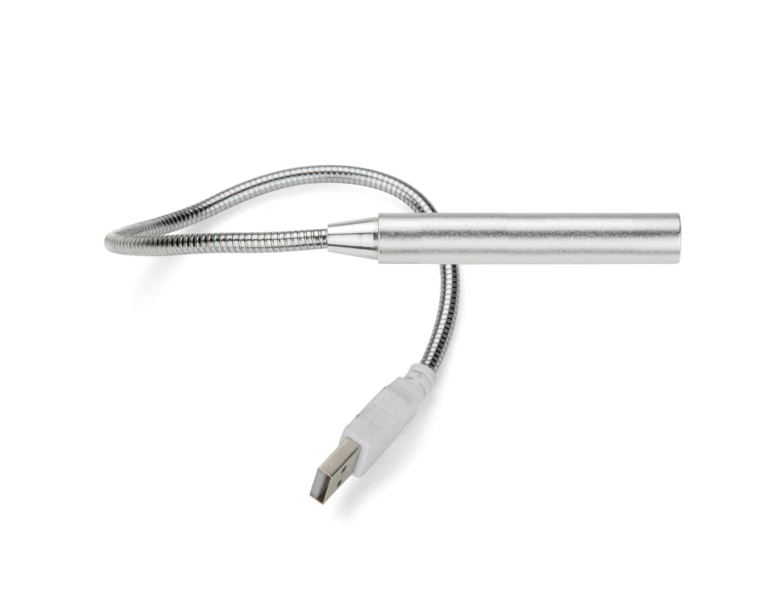 Srebrna lampka USB PROBE z 5 LED i grawerem logo firmy