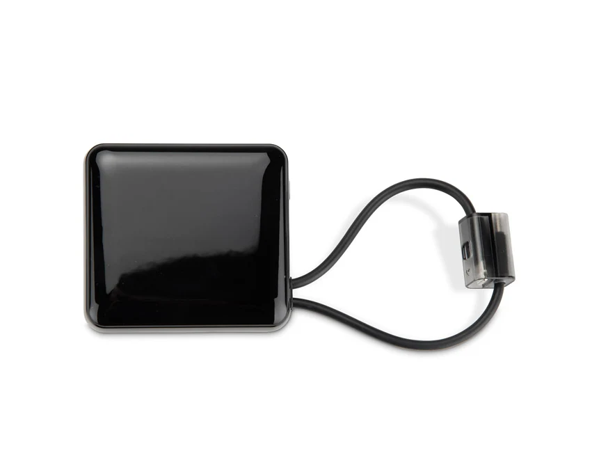 Powerbank LUMERO 10000 mAh z wbudowanym kablem czarny