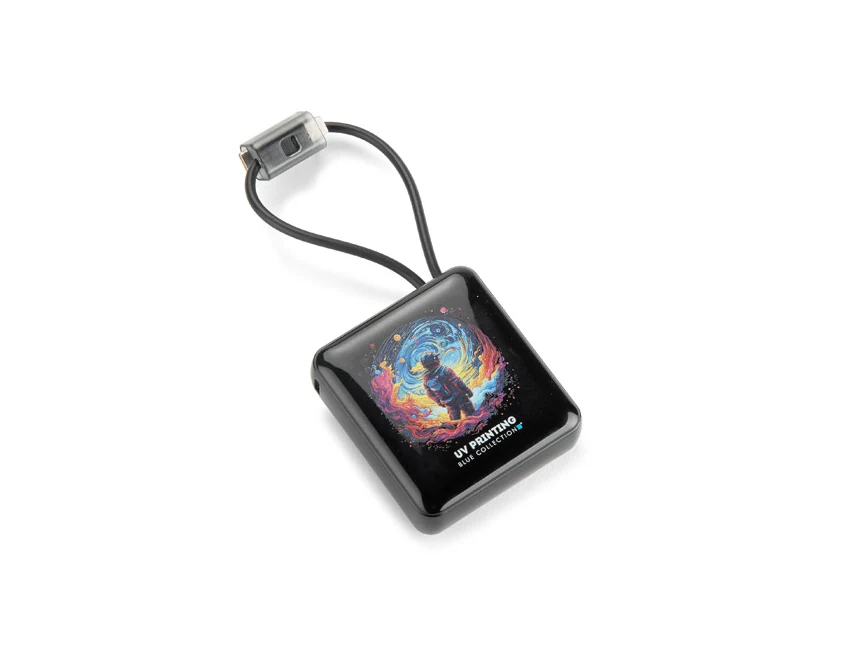 Powerbank LUMERO 10000 mAh z wbudowanym kablem czarny