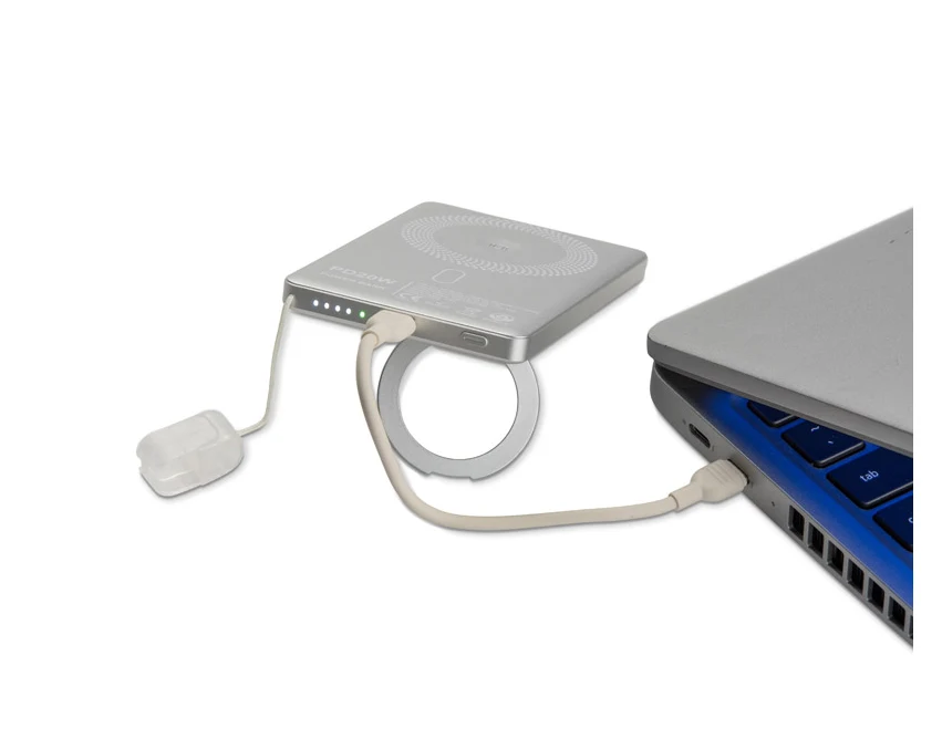 ZYNTRA powerbank bezprzewodowy 5000 mAh srebrny