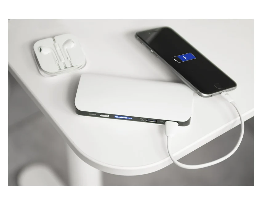 Power bank TIEN 10 000 mAh biały, bardzo pojemny