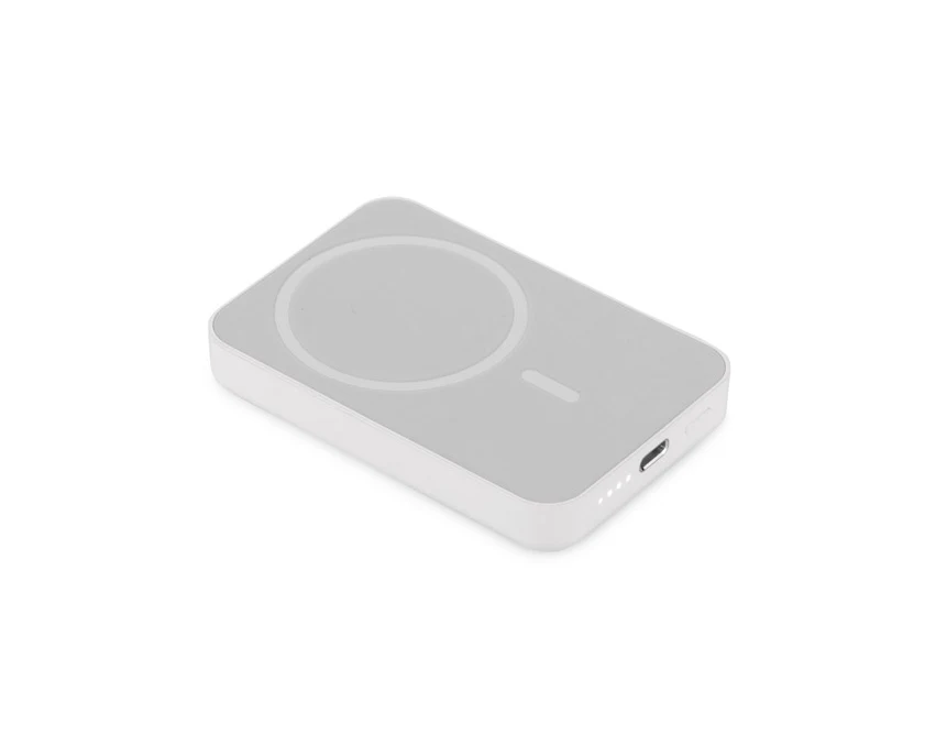 Powerbank PRESTI 5000 mAh biały, ładowanie bezprzew.
