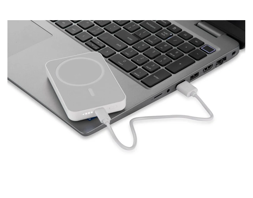 Powerbank PRESTI 5000 mAh biały, ładowanie bezprzew.