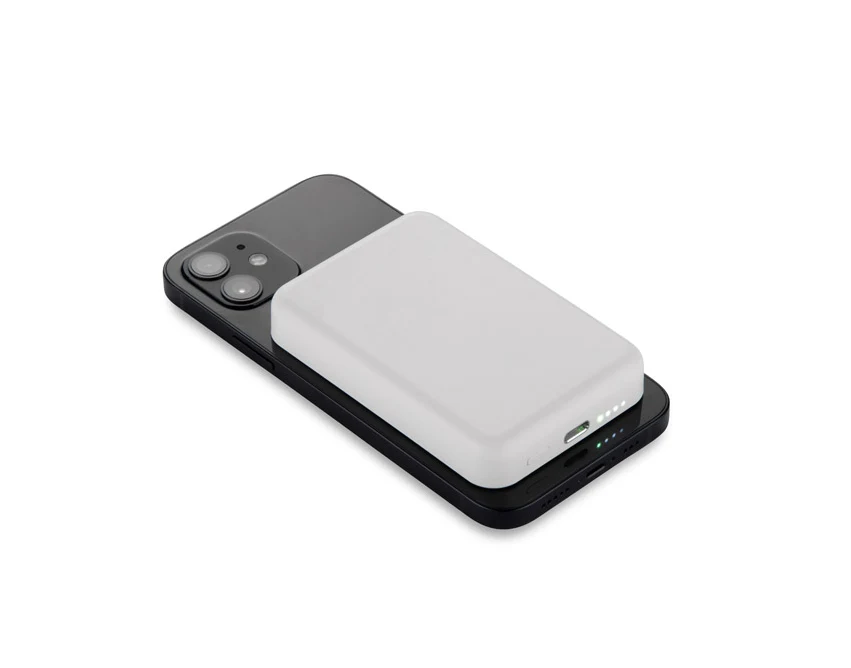 Powerbank PRESTI 5000 mAh biały, ładowanie bezprzew.