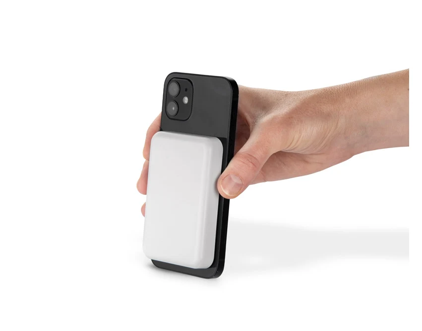 Powerbank PRESTI 5000 mAh biały, ładowanie bezprzew.
